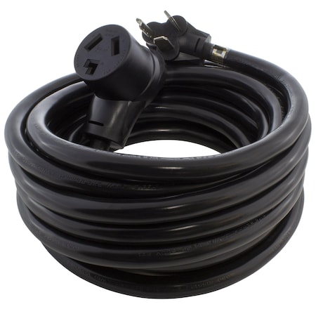 Ac Works STW; Cold Weather Extension Cord, 10 AWG, Indoor/Outdoor, 10/3, 1 Outlets, 10-30R, Black, PVC 1030PR-025